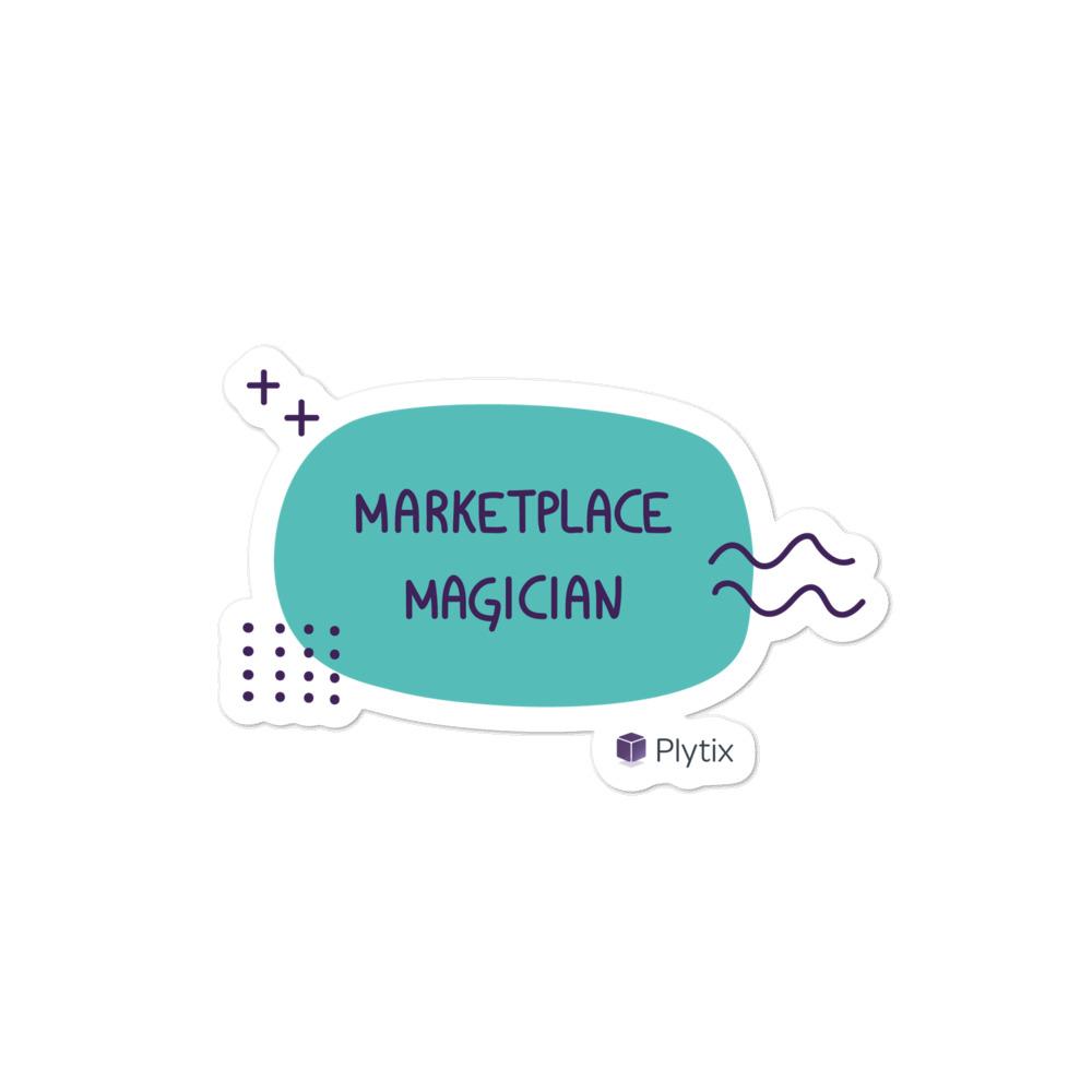 "Marketplace Magician" Bubble Sticker, Green 4x4 in