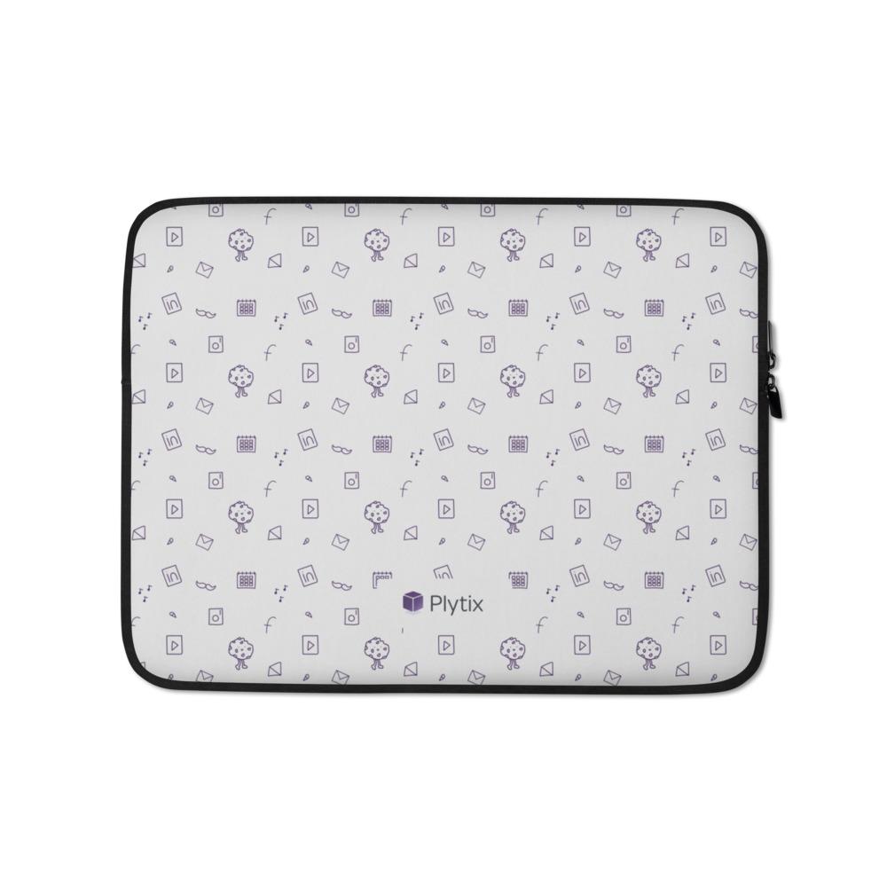 Plytix Social Graphic Laptop Sleeve, White