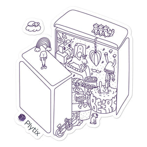 Plytix World Bubble Sticker, 5x5in