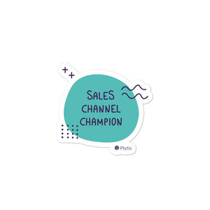 Sales Channel Champion Green Bubble Sticker, 3x3in