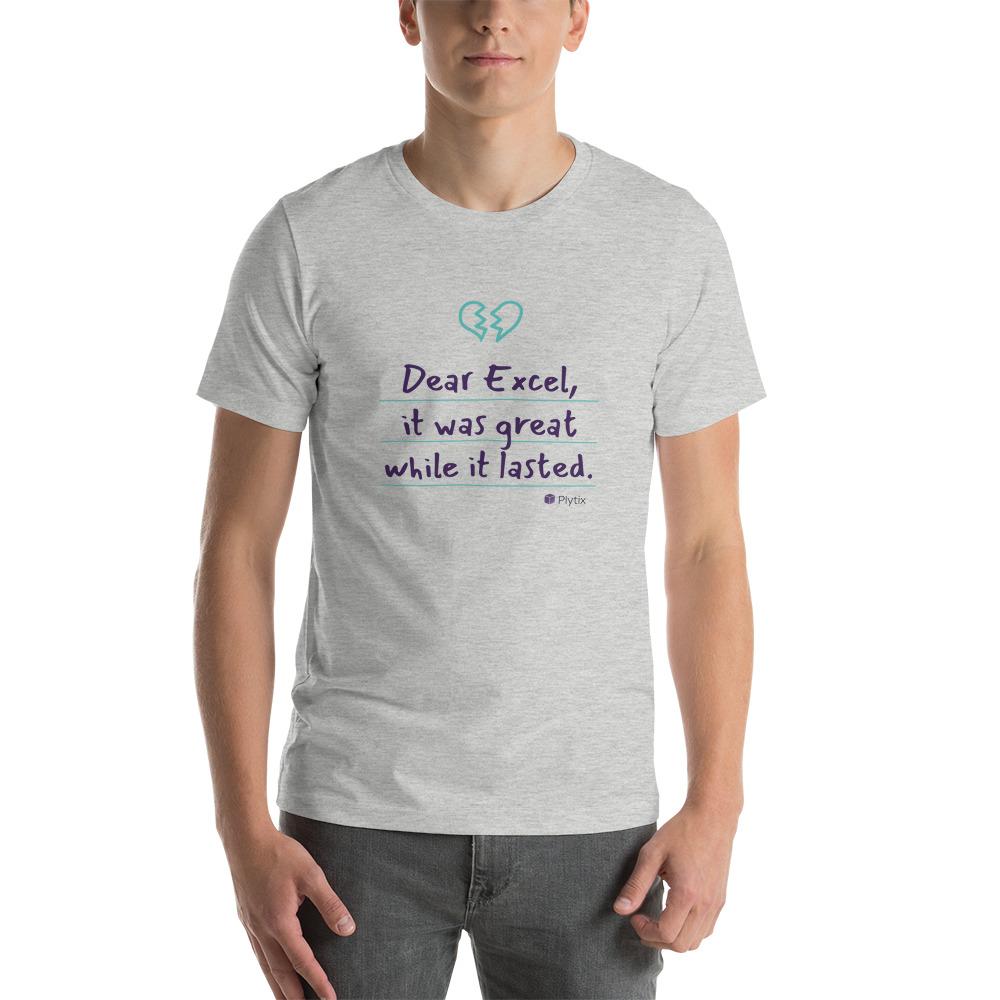 "Dear Excel" T-Shirt, Short-Sleeve, Grey, Unisex, XL