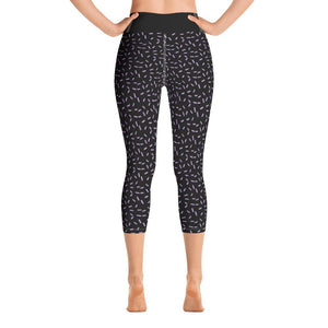 Confetti Pattern Capri Yoga Leggings, S