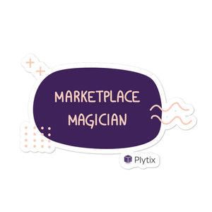 "Marketplace Magician" Bubble Sticker, Purple