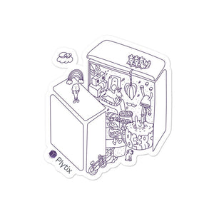 Plytix World Bubble Sticker, 4x4in