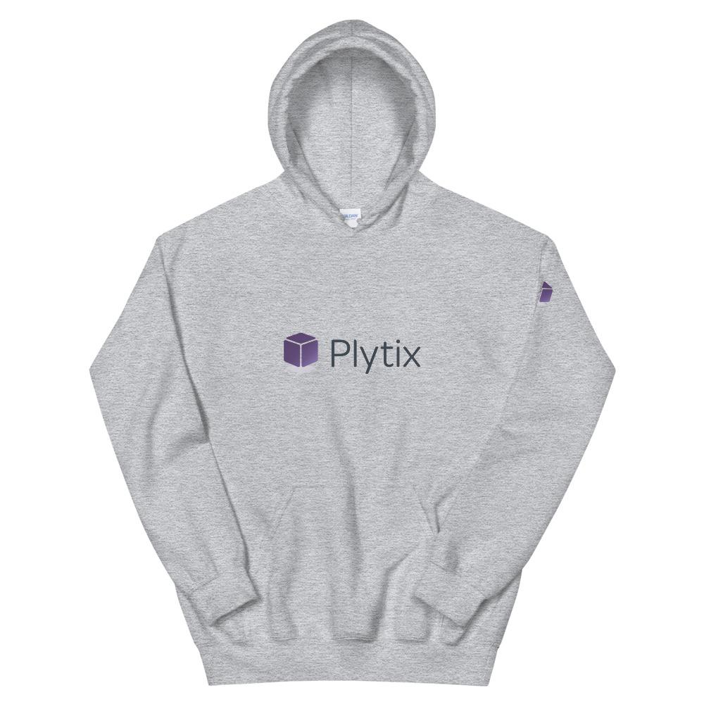 Plytix Logo Unisex Hoodie, Grey, 3XL