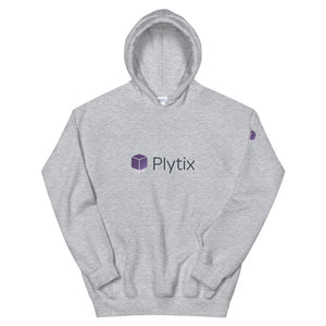 Plytix Logo Unisex Hoodie, Grey, 3XL