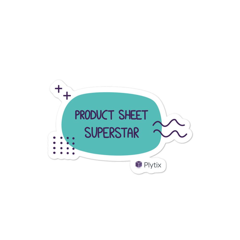 "Product Sheet Superstar" Bubble Sticker, Green