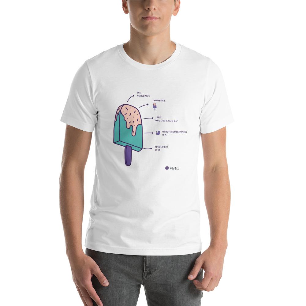 Ice Cream T-Shirt, Short-Sleeve, White, Unisex, 2XL