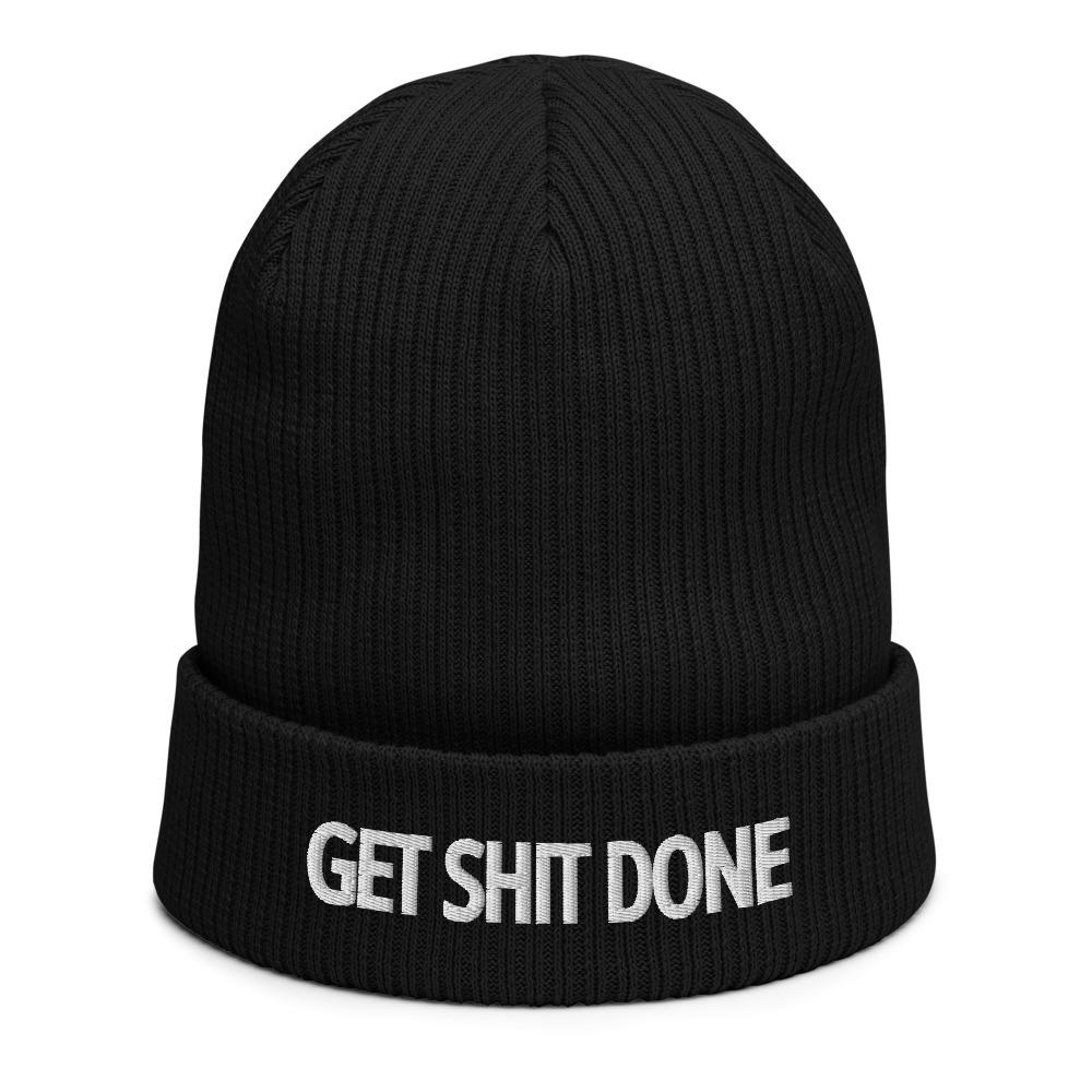 "Get Shit Done" Knit Beanie, Black