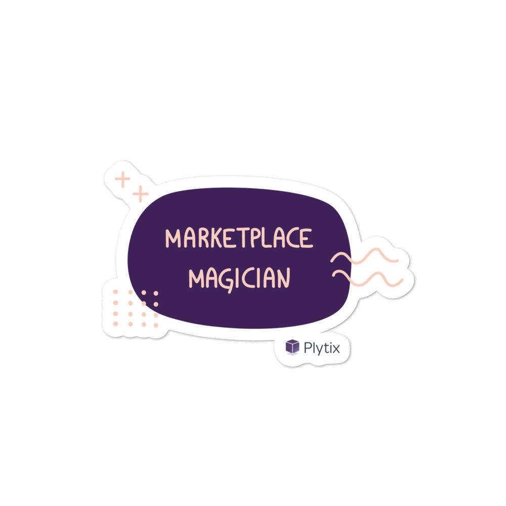 "Marketplace Magician" Bubble Sticker, Purple