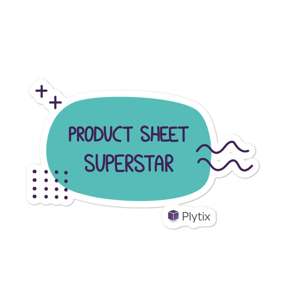 "Product Sheet Superstar" Bubble Sticker, Green