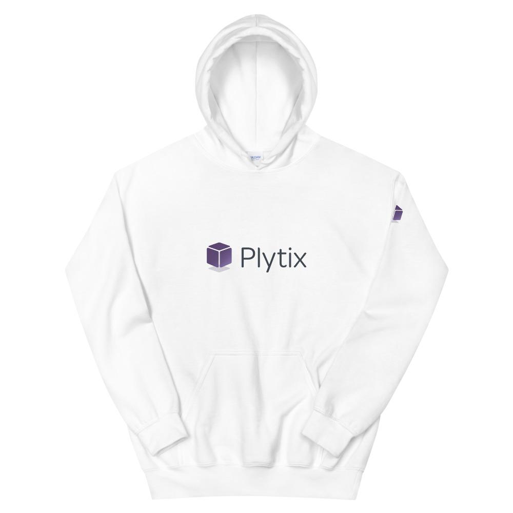 Plytix Logo Hoodie, White, Unisex, S