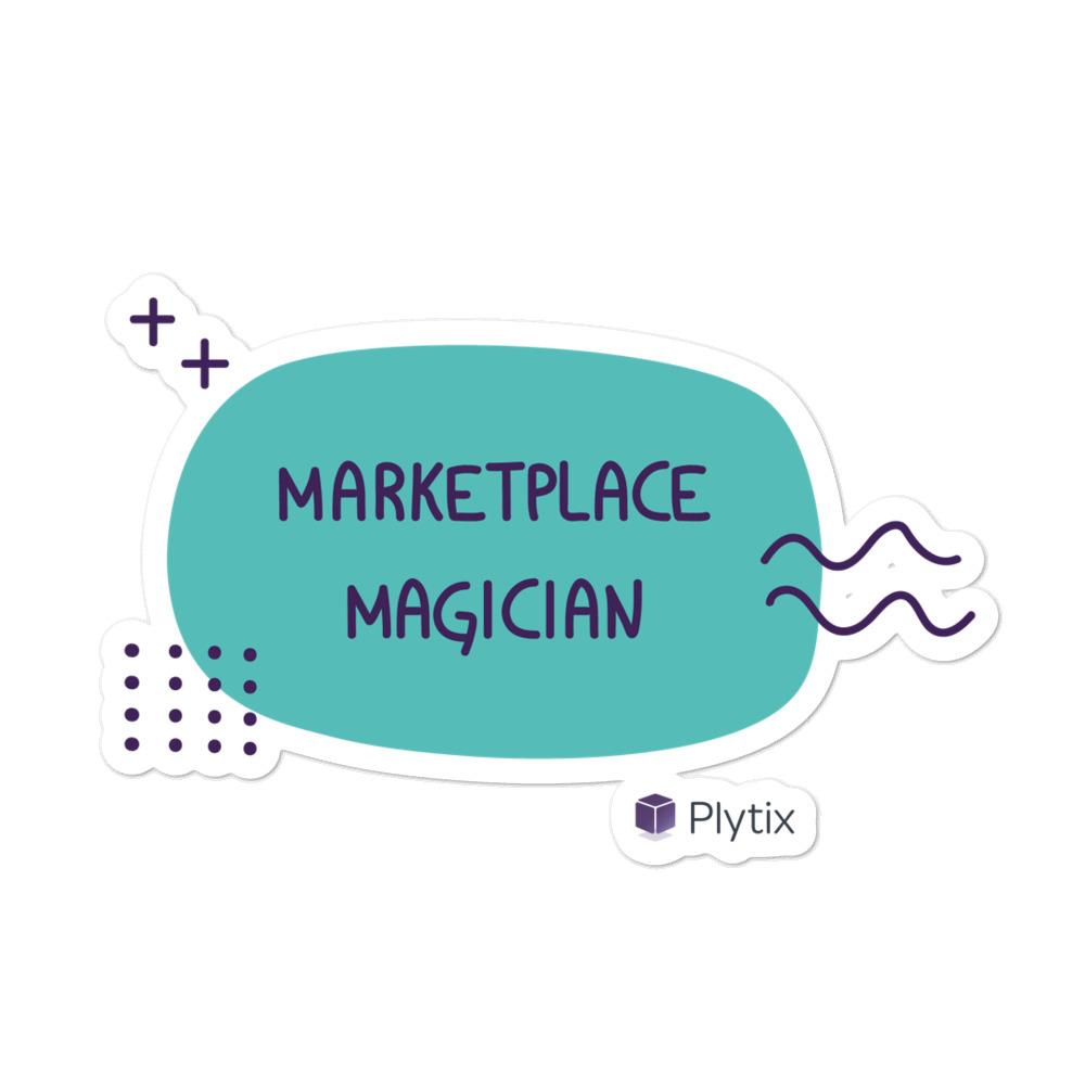 "Marketplace Magician" Bubble Sticker, Green 5.5x5.5 in