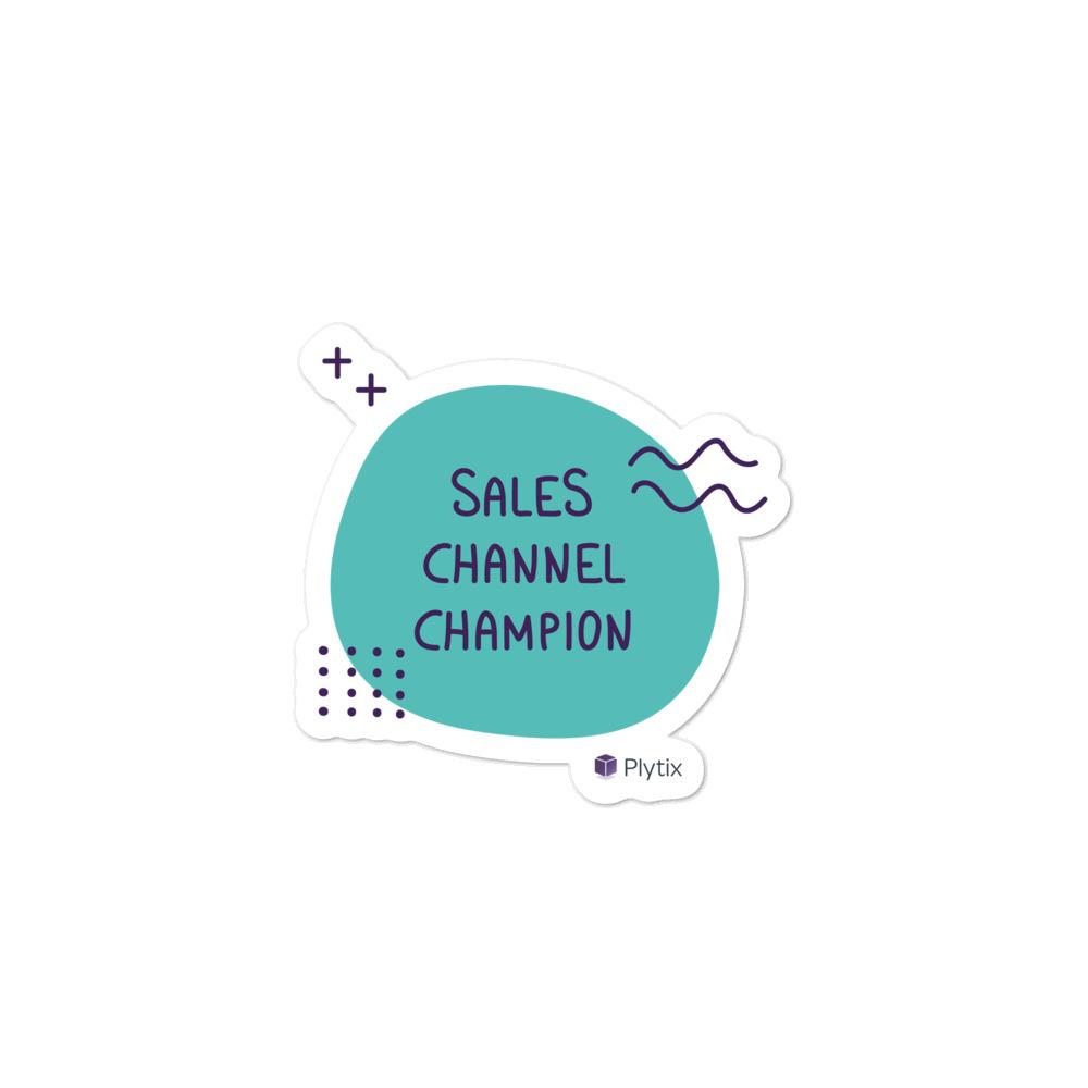 Sales Channel Champion Green Bubble Sticker, 3x3in