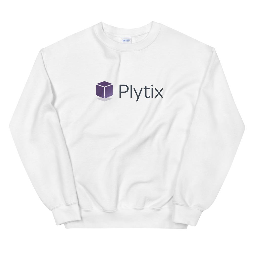 Plytix Logo Sweatshirt, White, Unisex, S