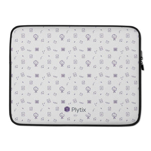 Plytix Social Graphic Laptop Sleeve, White