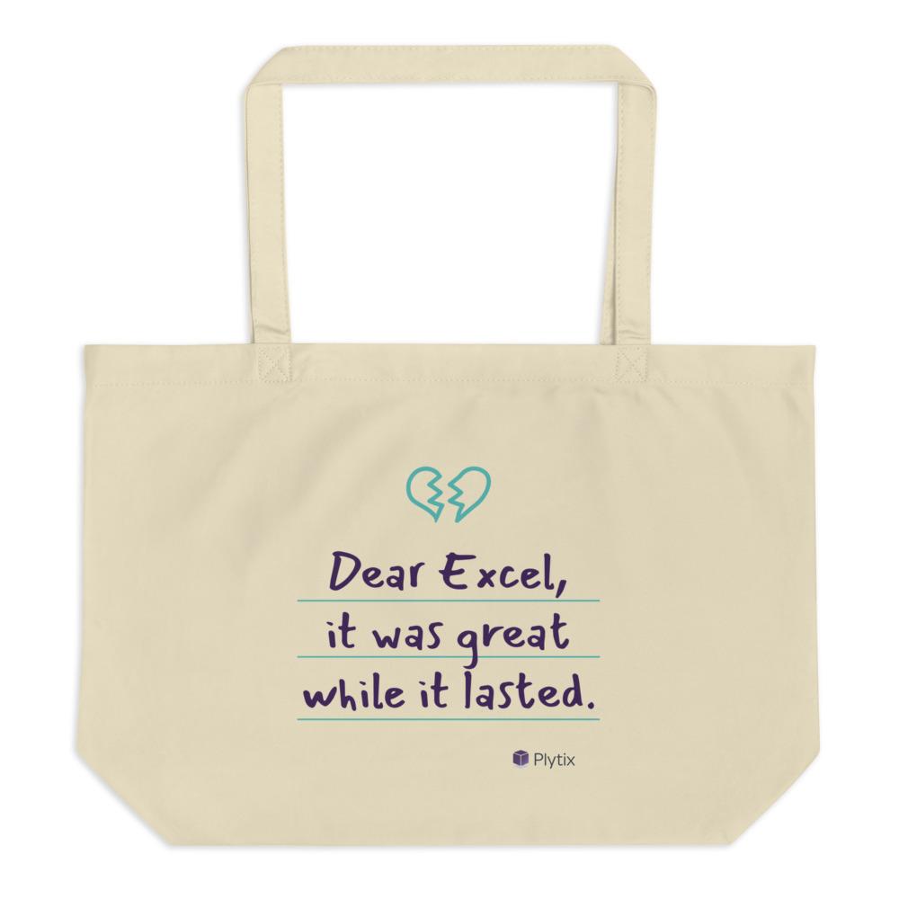 "Dear Excel" Tote Bag, Organic Beige