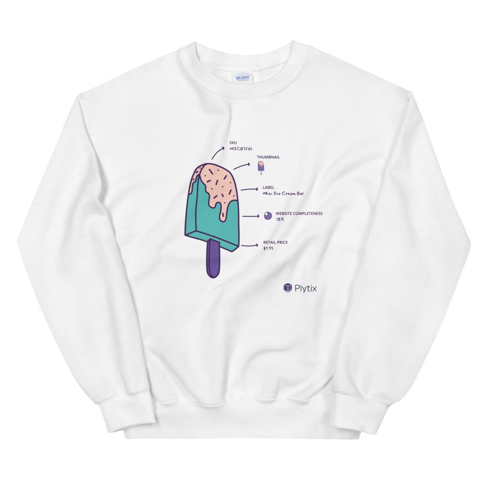 Ice Cream Sweatshirt, White, Unisex, M