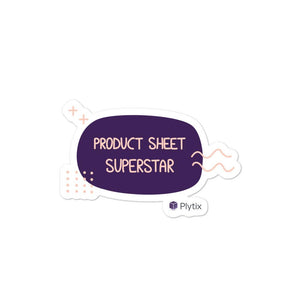 "Product Sheet Superstar" Bubble Sticker, Purple