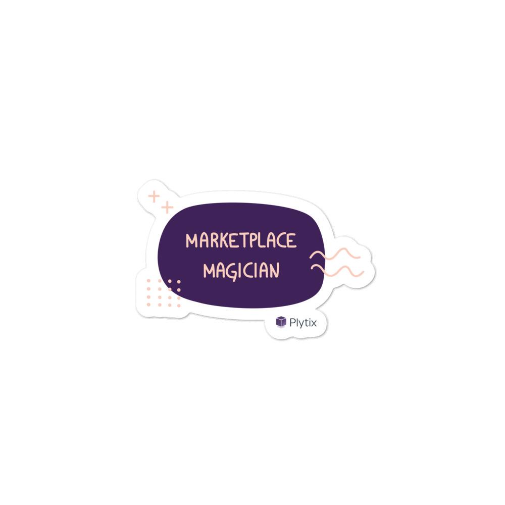 "Marketplace Magician" Bubble Sticker, Purple