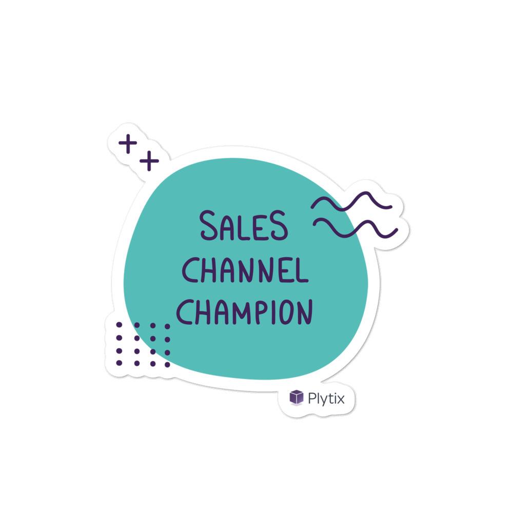 Sales Channel Champion Green Bubble Sticker, 4x4in