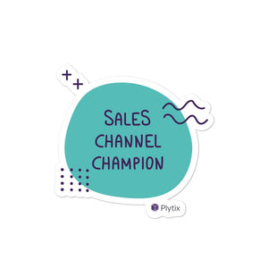 Sales Channel Champion Green Bubble Sticker, 4x4in
